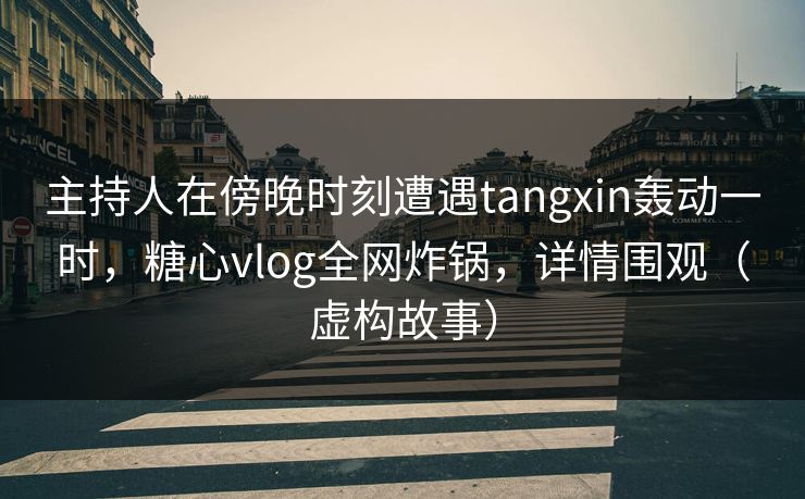 主持人在傍晚时刻遭遇tangxin轰动一时，糖心vlog全网炸锅，详情围观（虚构故事）