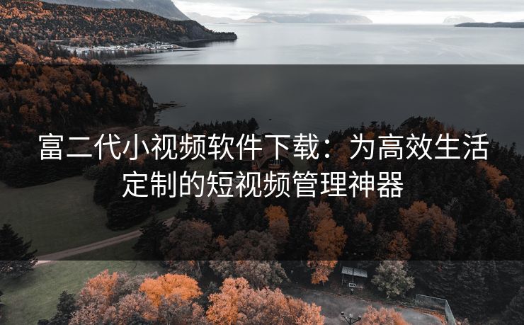 富二代小视频软件下载：为高效生活定制的短视频管理神器
